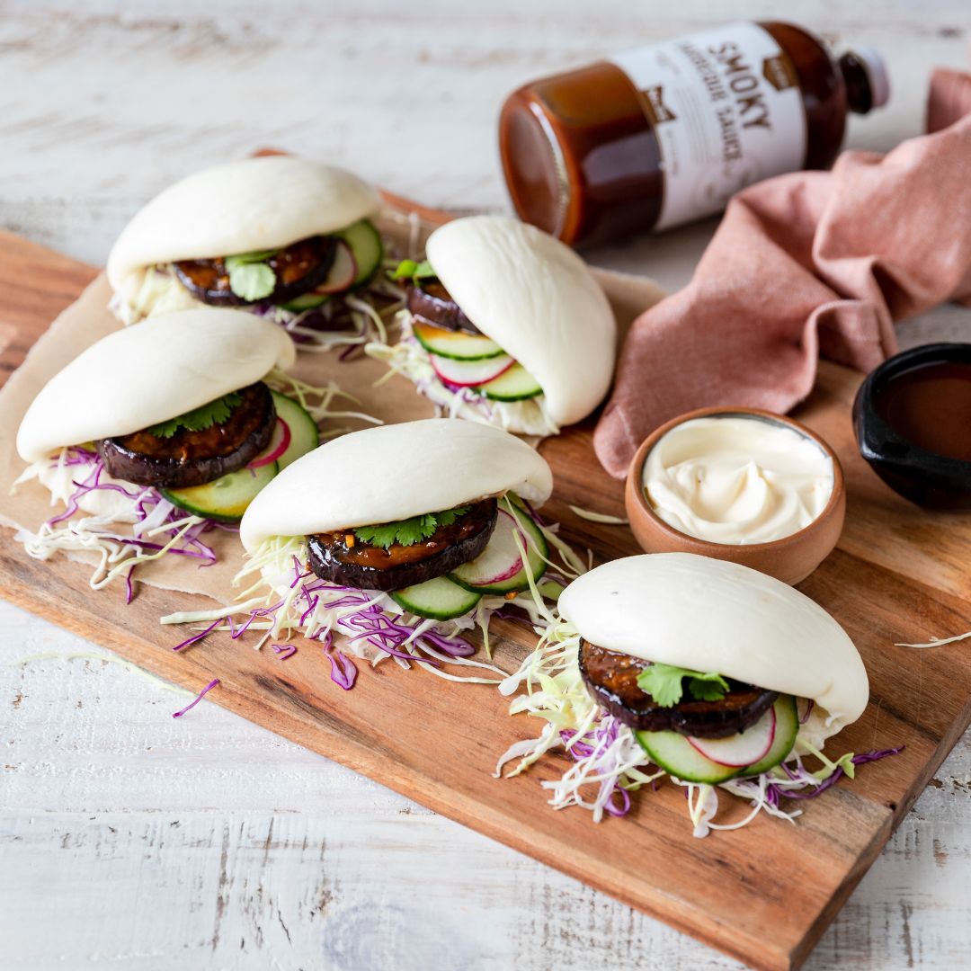 BBQ Eggplant Bao Buns - Cook & Nelson