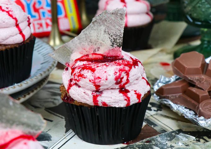 Tony's "Broken Glass" Blackberry Chocolate Cupcakes - Cook & Nelson