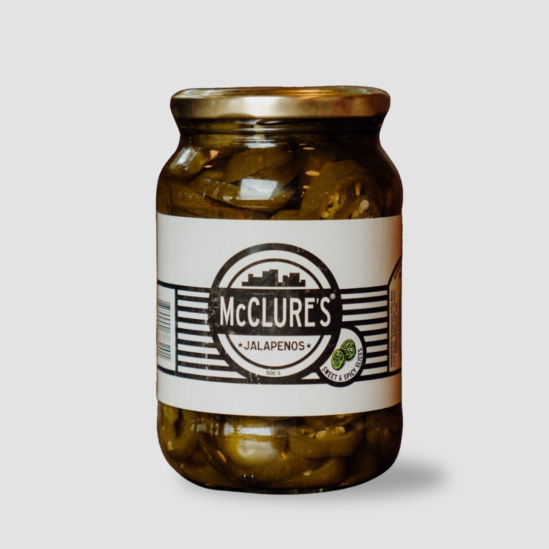 Sweet and Spicy Sliced Jalapeños, 500g Jar - Cook & Nelson